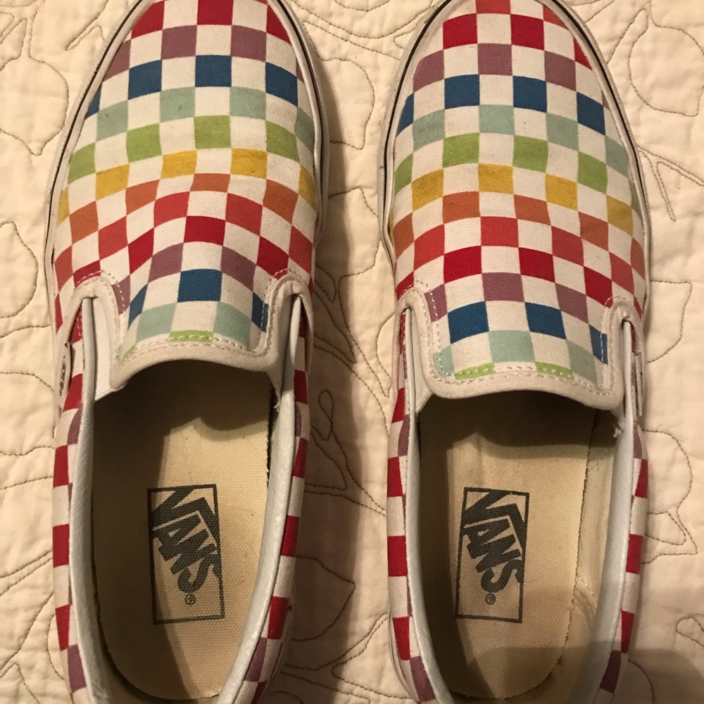 Rainbow Checkered Vans